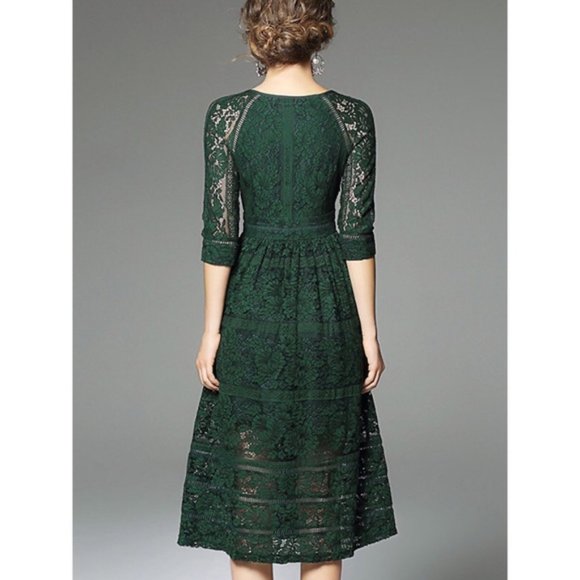 Metisu Green Lace Dress Metisu Fashion Metisu Green Lace Dress Metisu Dress  Forest Green